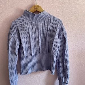 Purple cropped turtle neck sweater